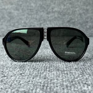 Diesel Italy retro pilot aviator sunglasses DL0093 matte black smoke mirror NEW